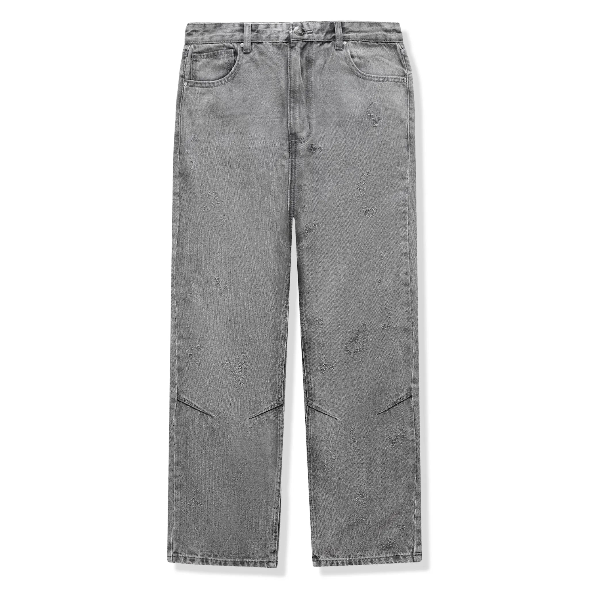 Front View of Bénir Clothing Distressed Stone Grey Jeans DIST-VINTGRY